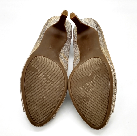 Kelly & Katie Metallic Glitter Heels Silver Gold - Picture 4 of 7